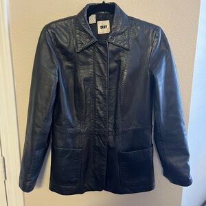 Vintage DKNY black leather jacket